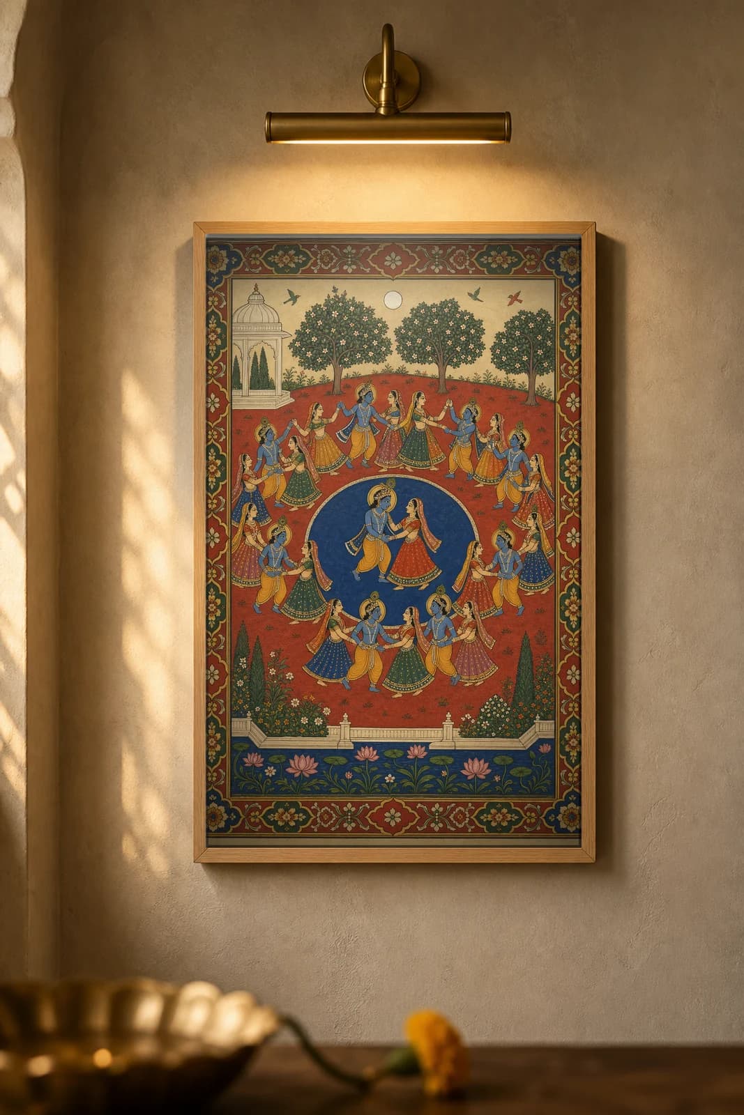 Raas Leela — framed museum print, Rajput Miniature