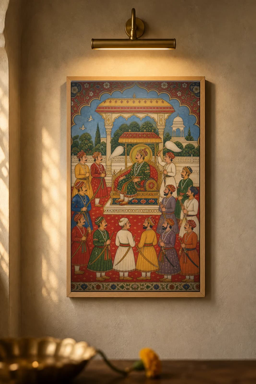 Royal Durbar — framed museum print, Rajput Miniature