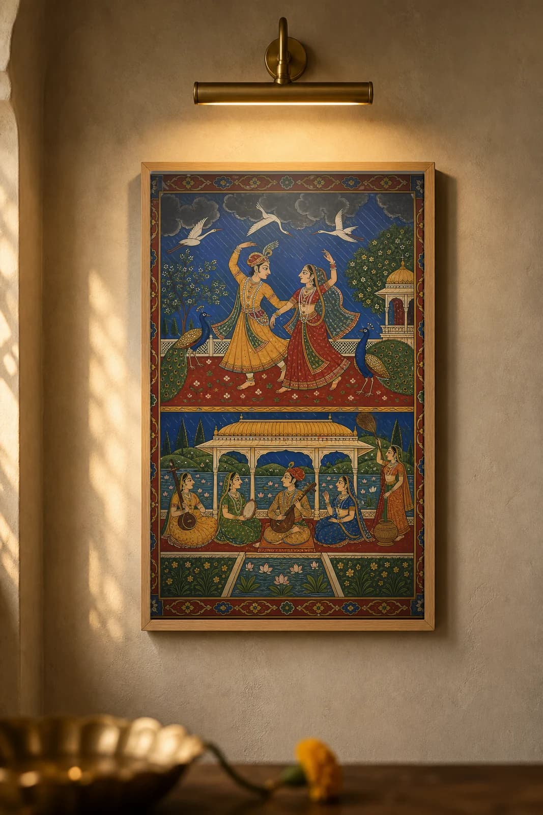 Megh Malhar — framed museum print, Rajput Miniature