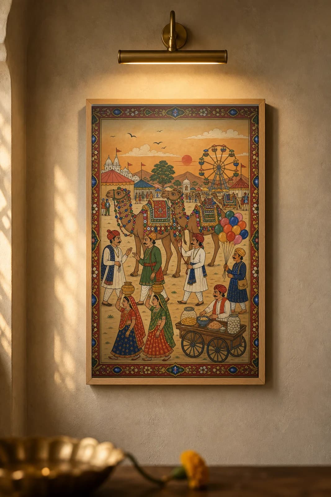 Pushkar Mela — framed museum print, Rajput Miniature