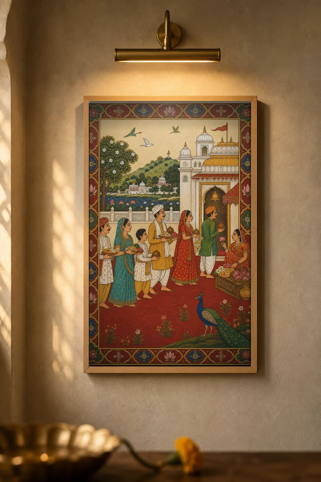 Darshan Pankti — framed museum print, Rajput Miniature