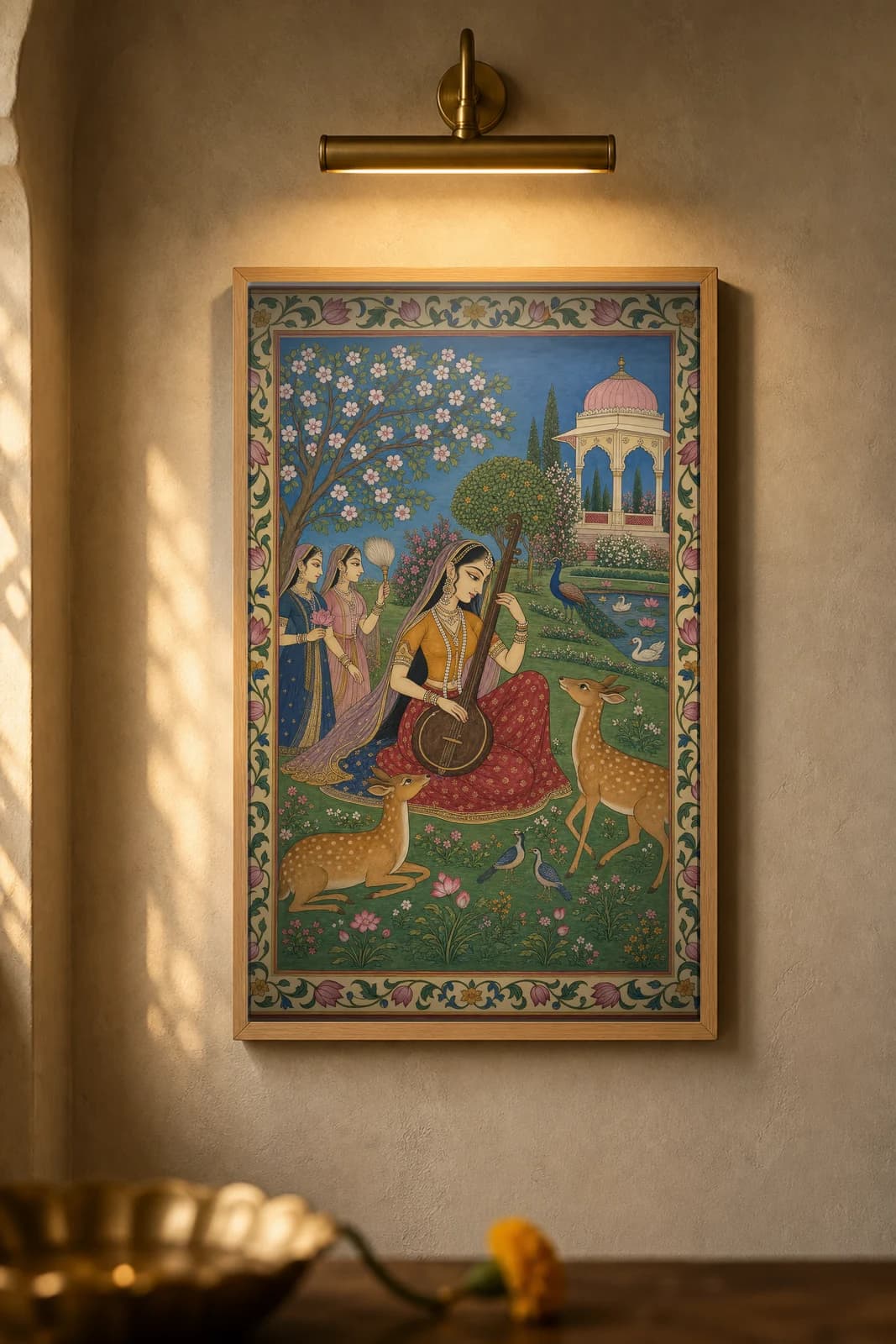 Todi Ragini — framed museum print, Rajput Miniature