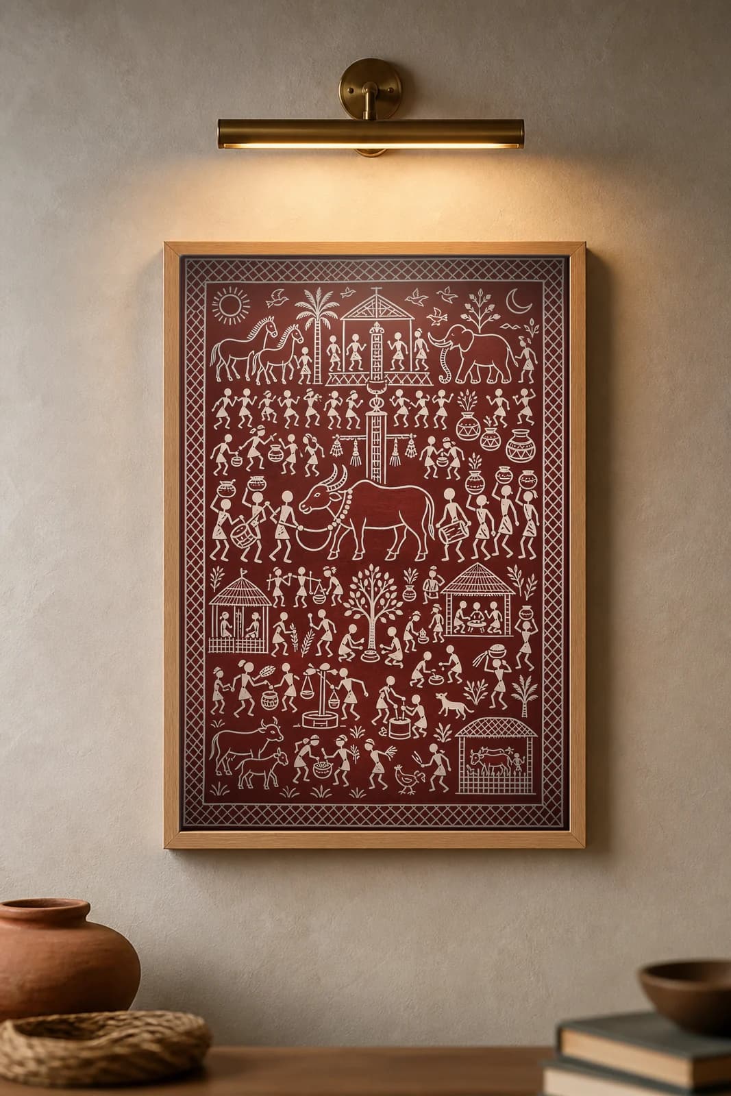 Guar Buffalo Rite — framed museum print, Saura