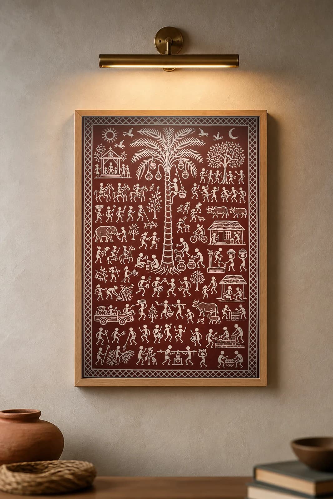 Toddy Tapping — framed museum print, Saura