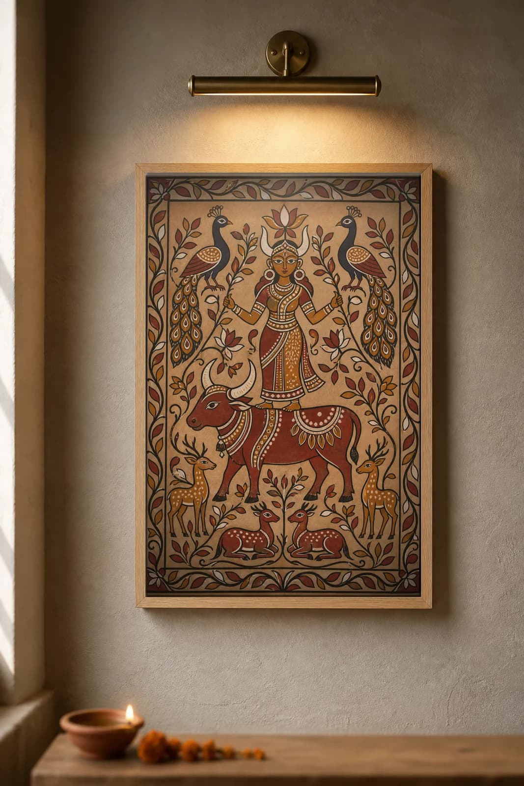 Sohrai Pashupati — framed museum print, Sohrai Khovar
