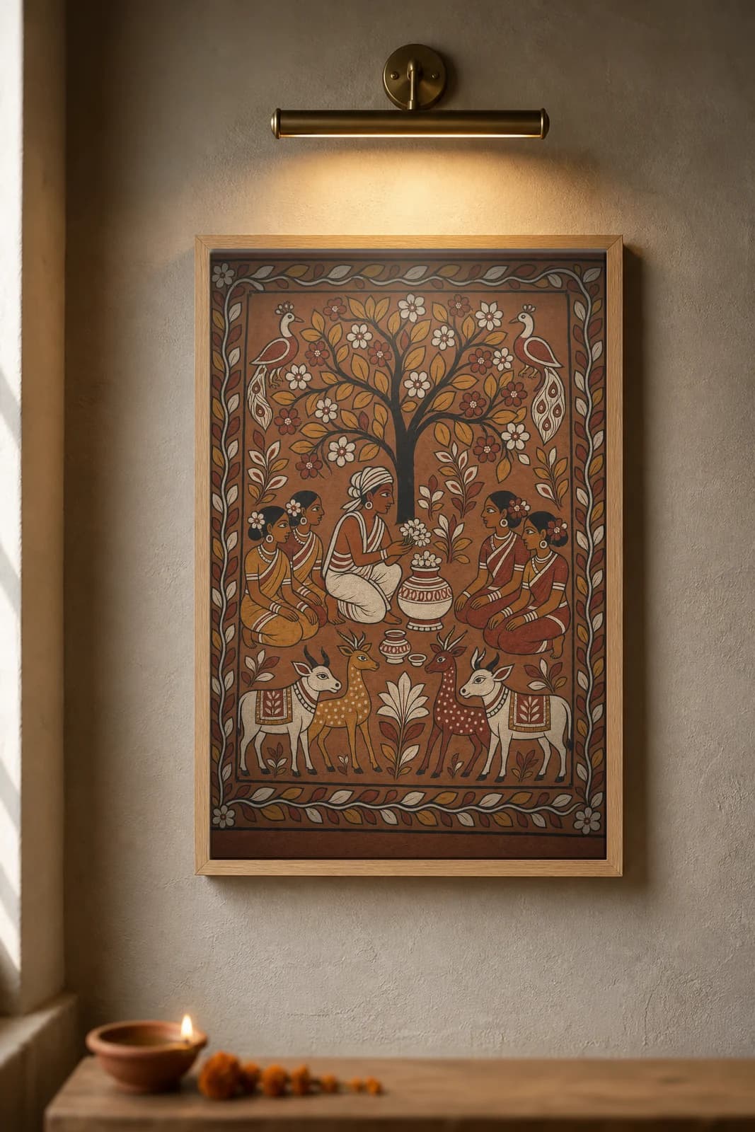 Sarhul Sal Blossom — framed museum print, Sohrai Khovar