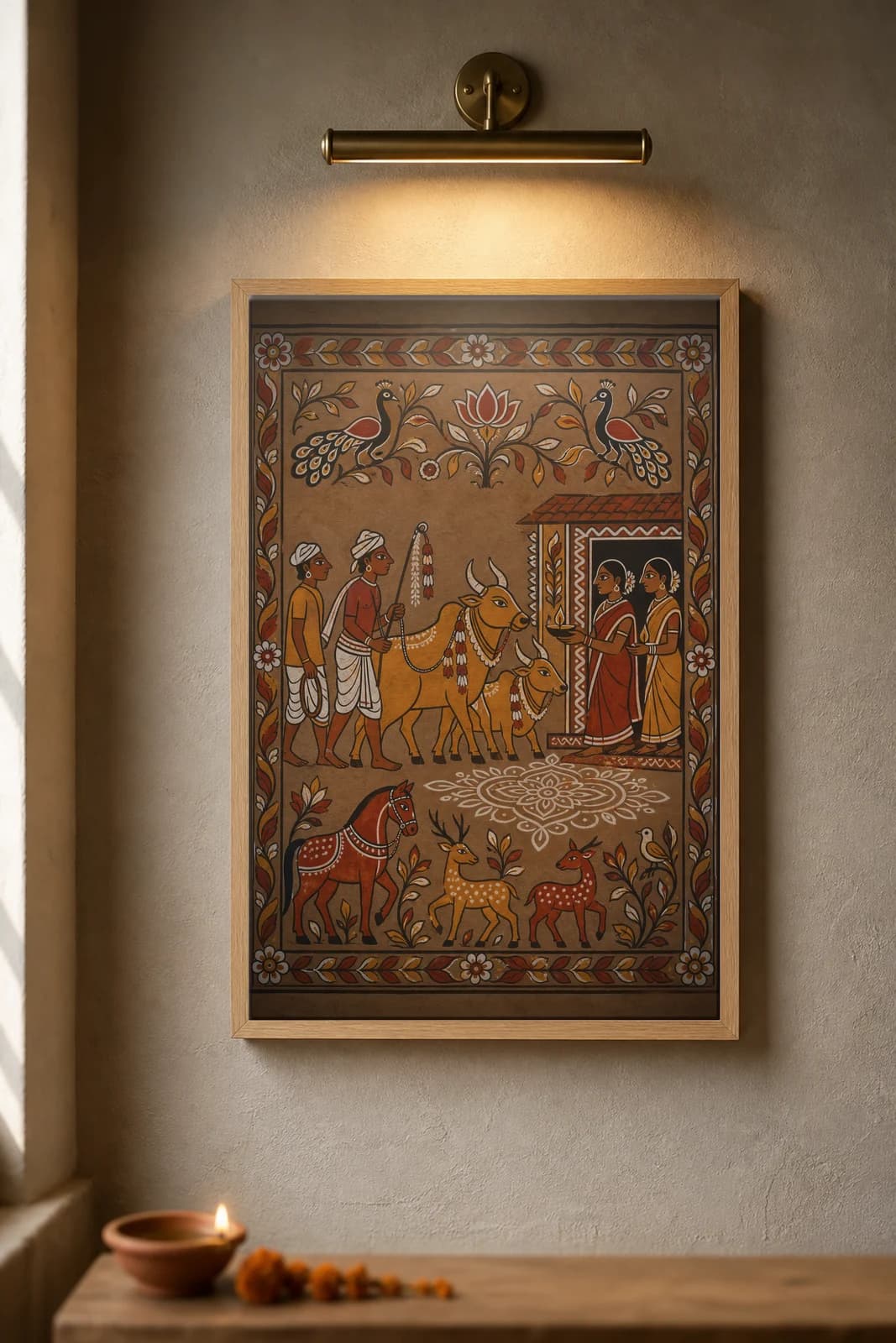 Sohrai Cattle Honour — framed museum print, Sohrai Khovar