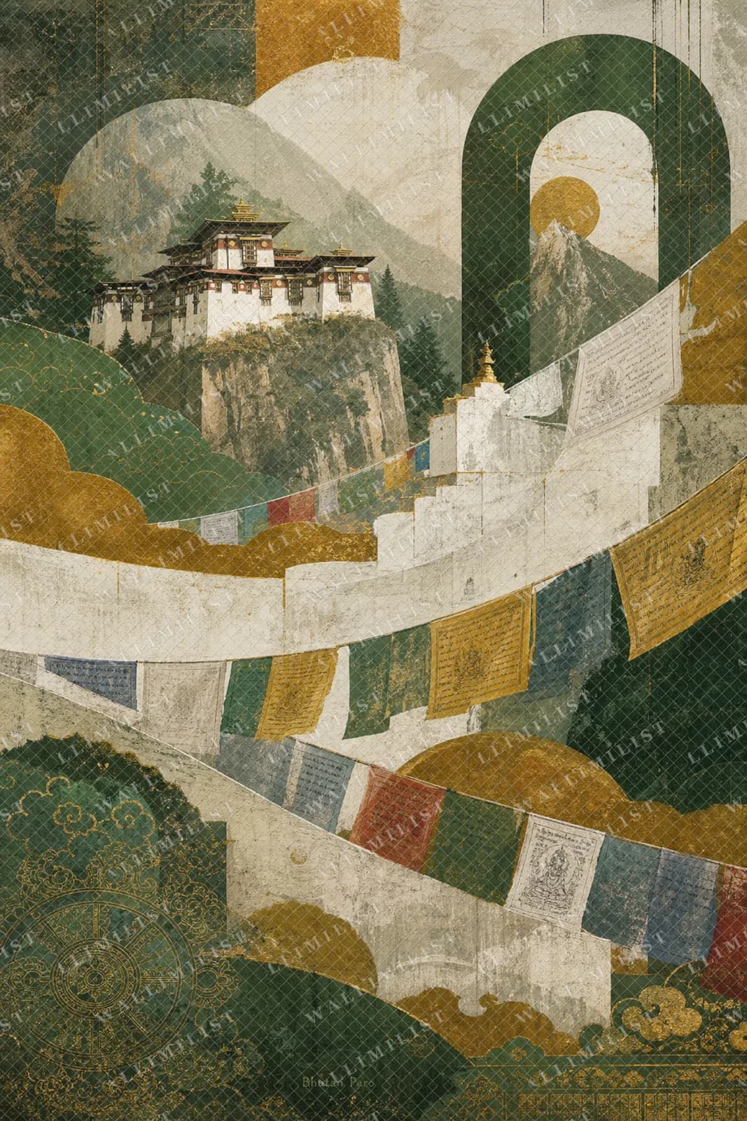 Actual watermarked print of Bhutan Paro