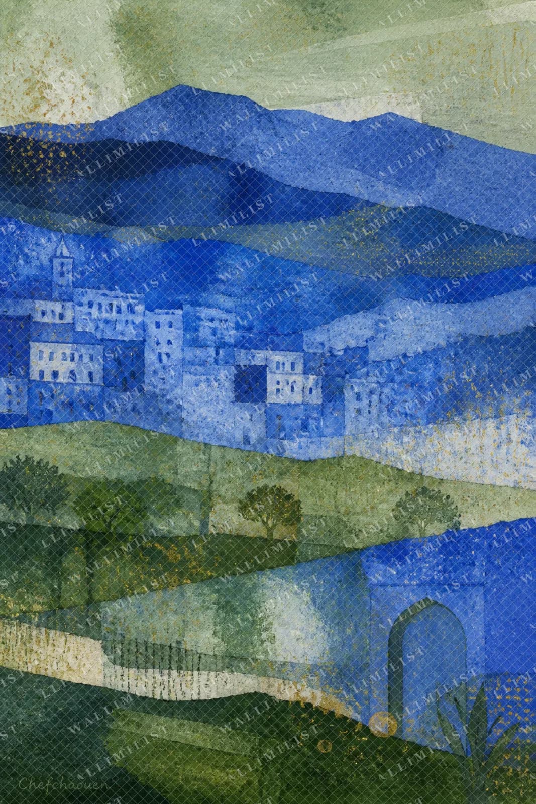 Actual watermarked print of Chefchaouen