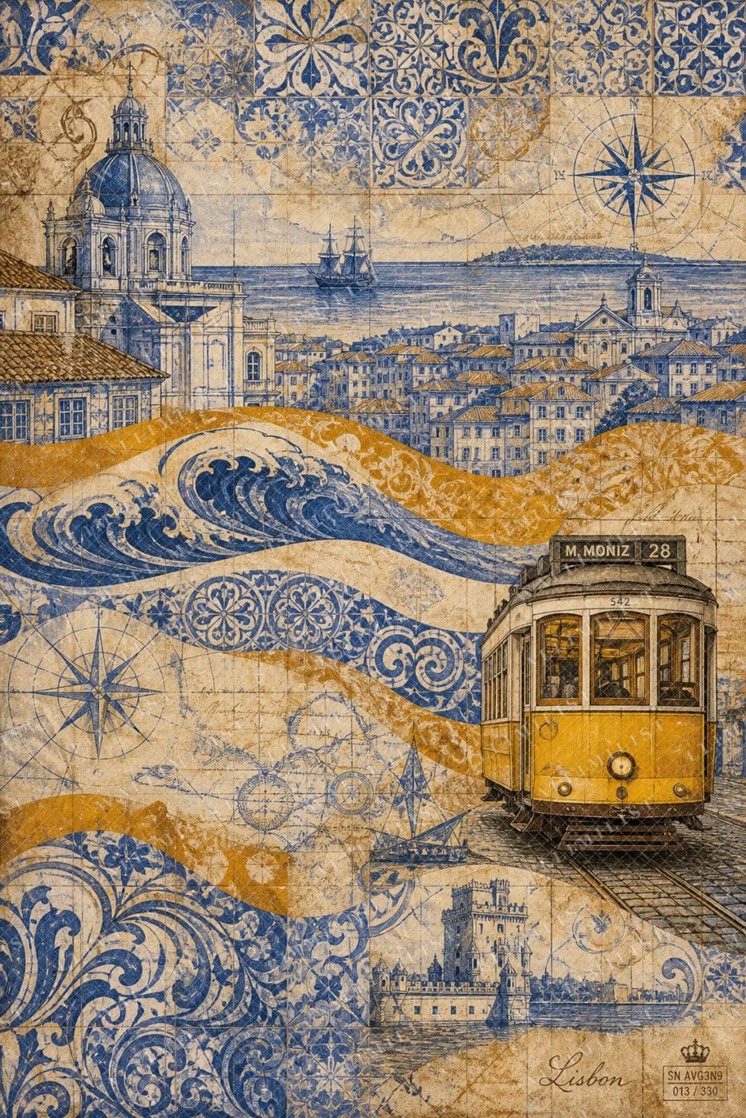 Actual watermarked print of Lisbon