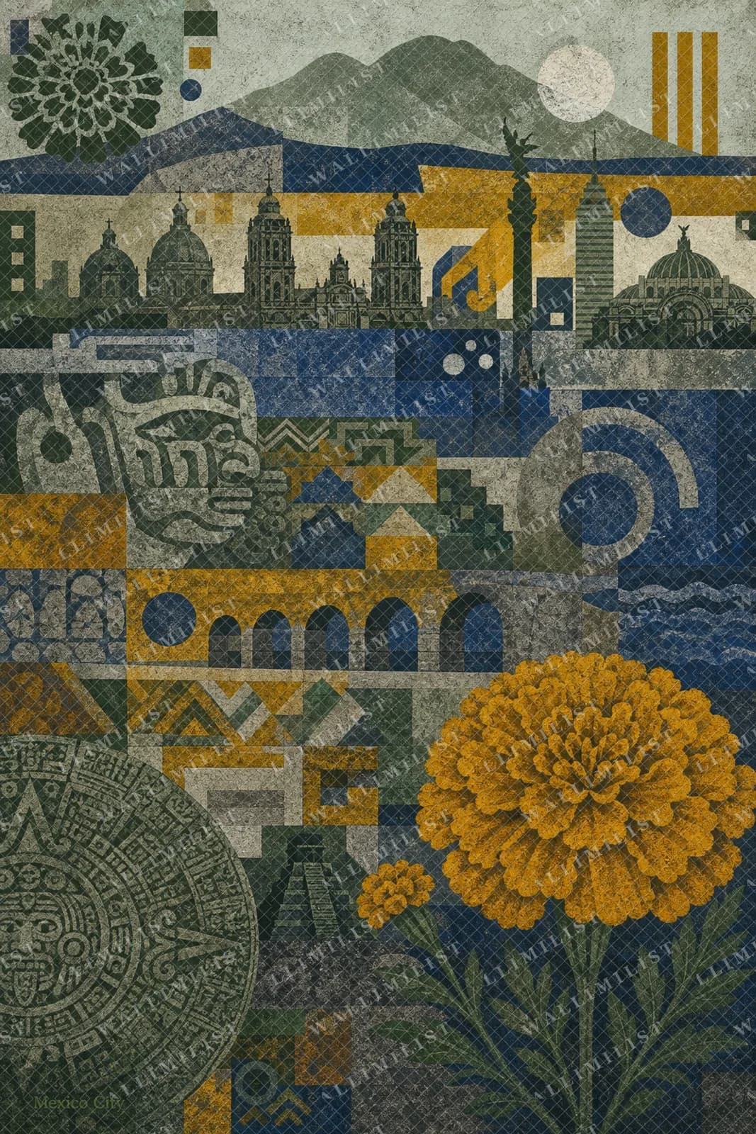Actual watermarked print of Mexico City