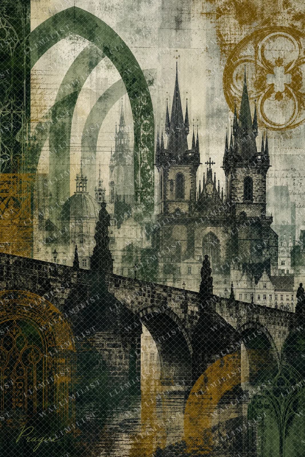 Actual watermarked print of Prague
