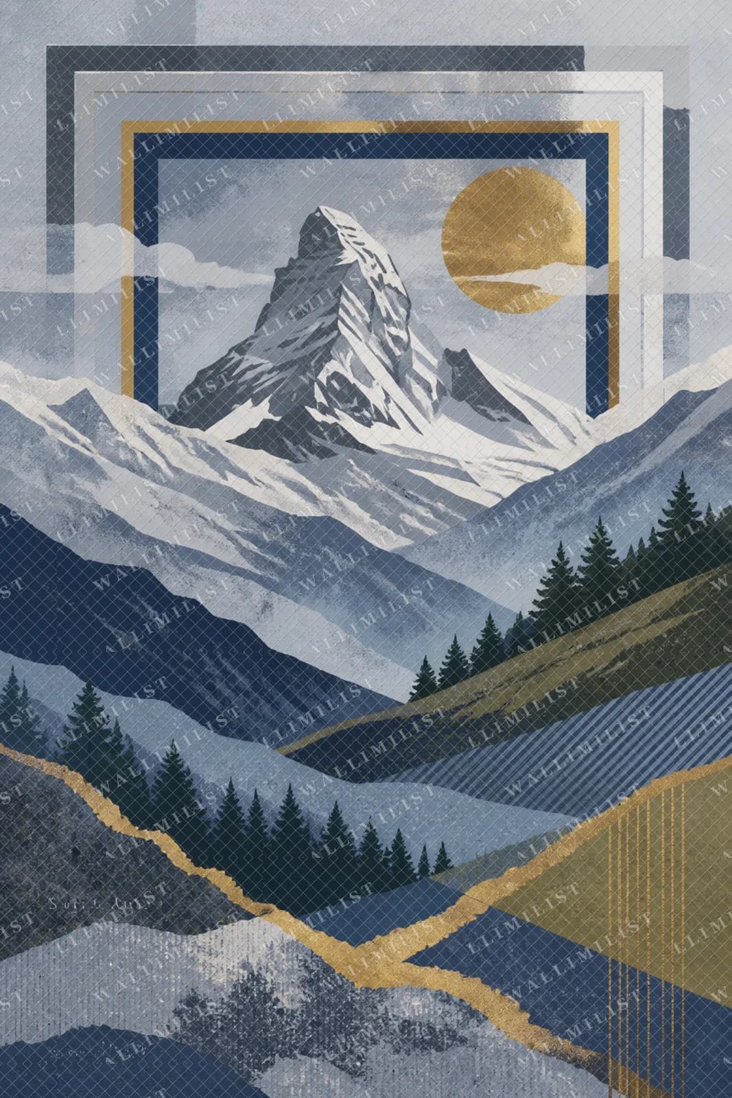 Actual watermarked print of Swiss Alps
