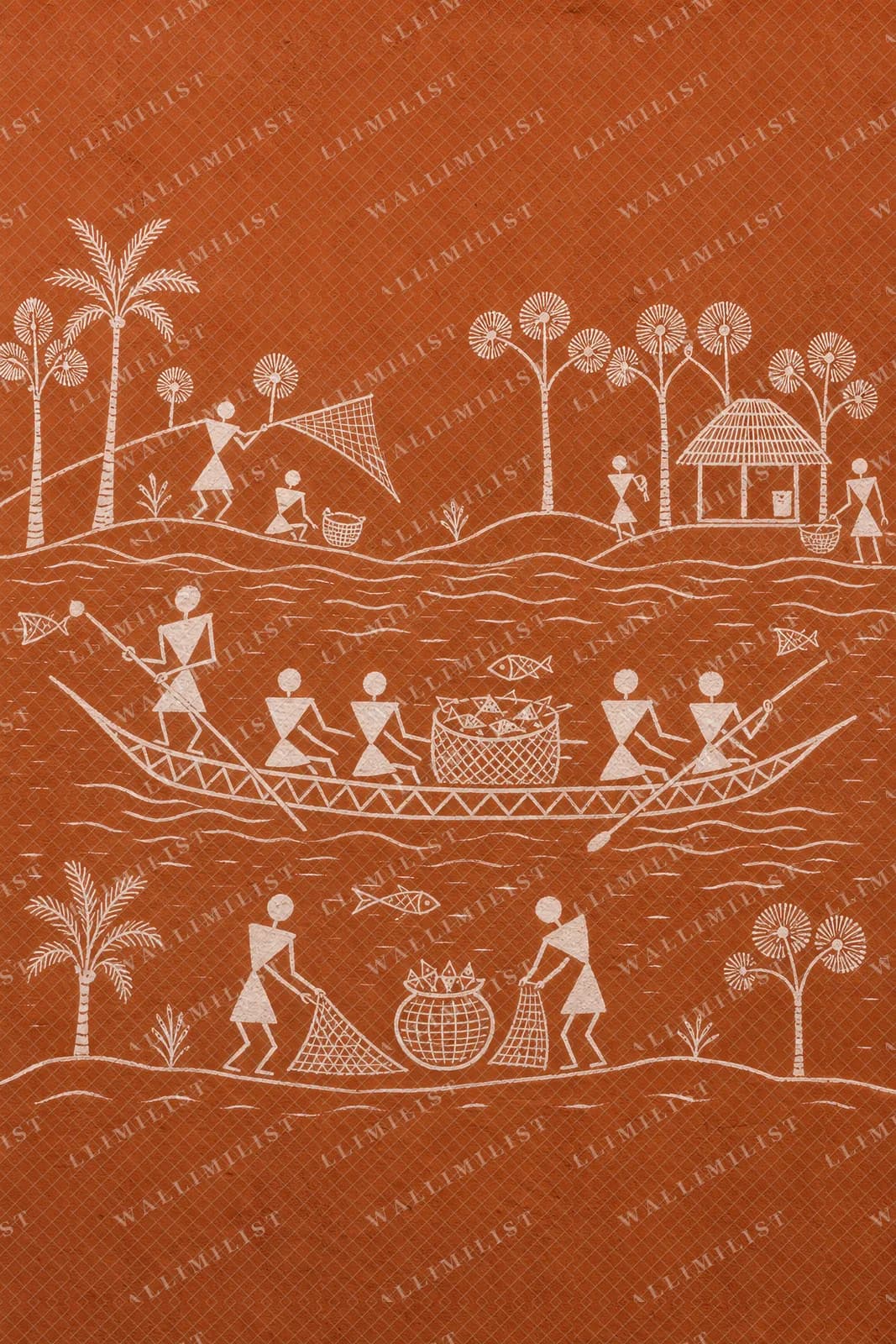 Actual watermarked print of Boat Crossing River