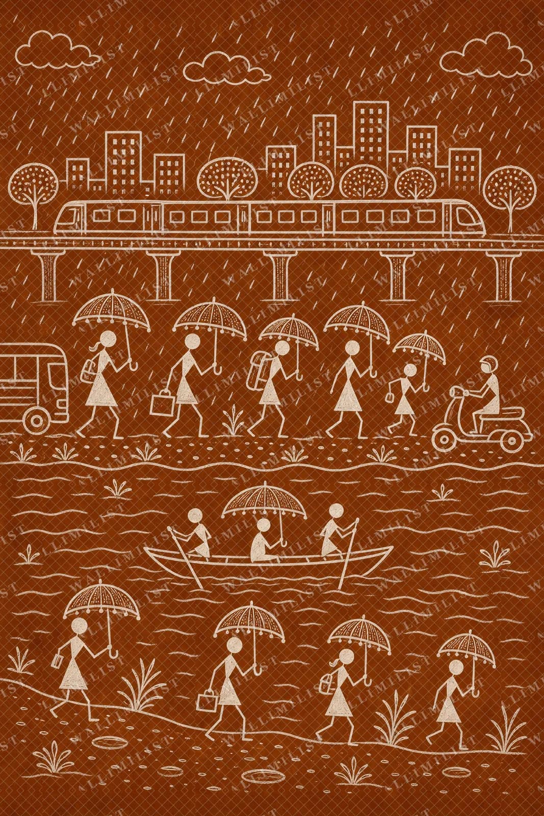 Actual watermarked print of Monsoon Umbrella Commute
