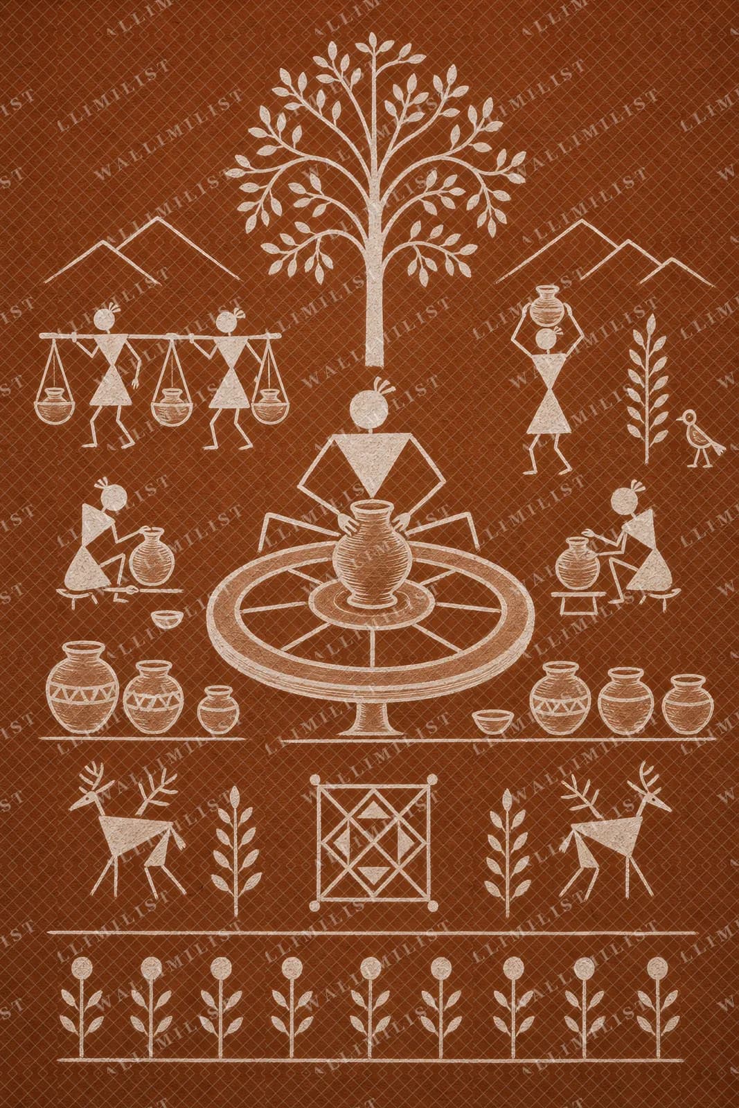 Actual watermarked print of Potter Wheel Scene