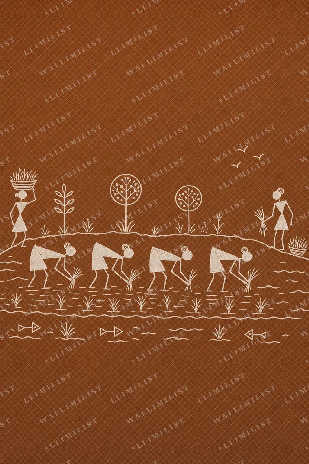 Actual watermarked print of Rice Planting Line
