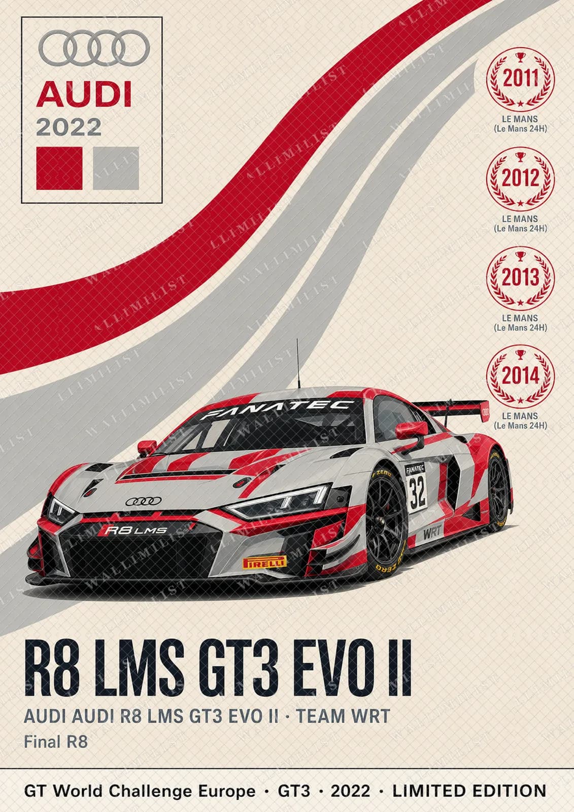 Actual watermarked print of R8 LMS GT3 EVO II
