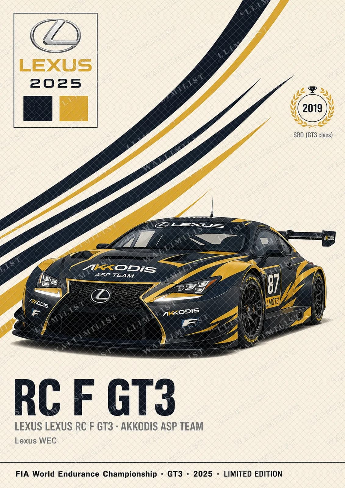 Actual watermarked print of RC F GT3 — Akkodis ASP #87