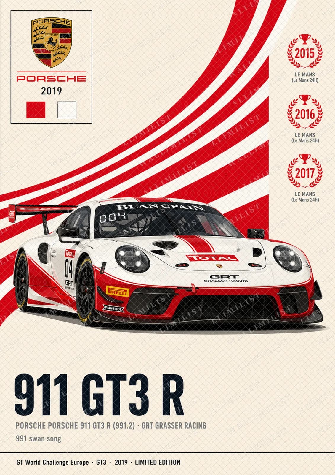 Actual watermarked print of 911 GT3 R — GRT Grasser #04