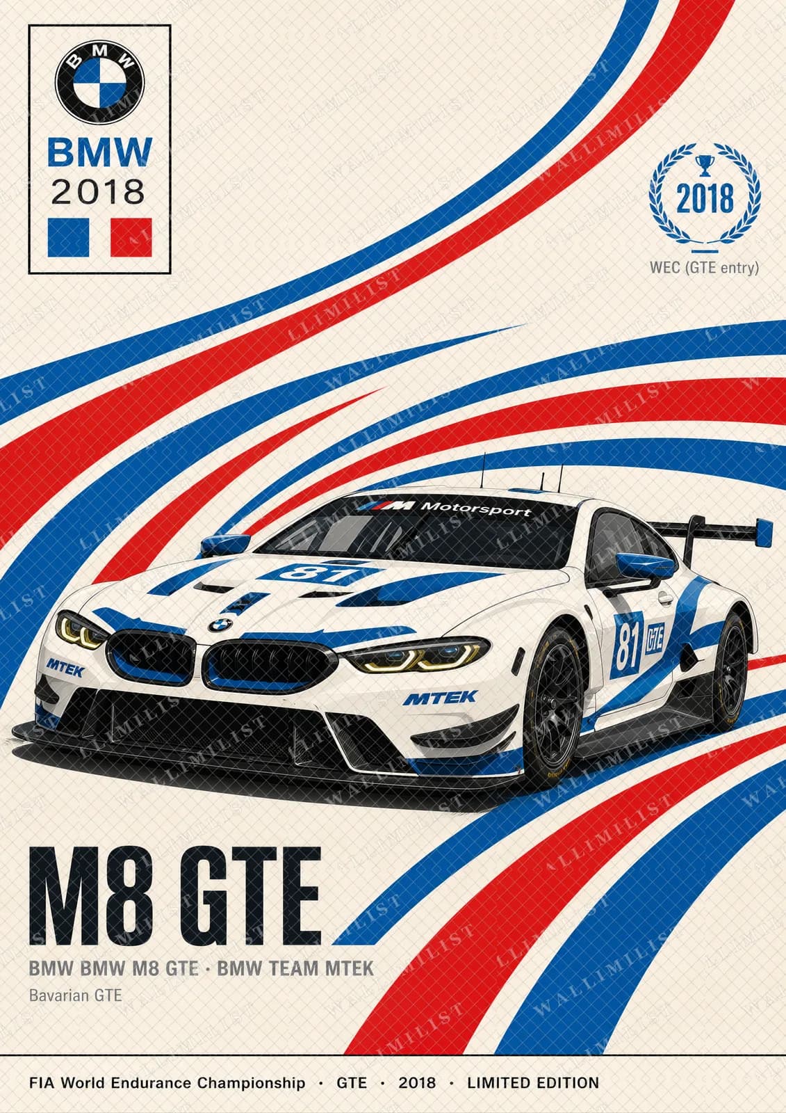 Actual watermarked print of M8 GTE — BMW Team MTEK #81