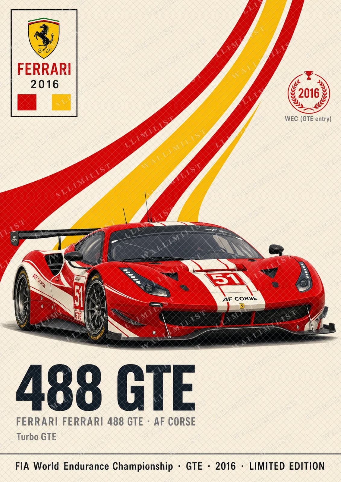 Actual watermarked print of 488 GTE — AF Corse #51