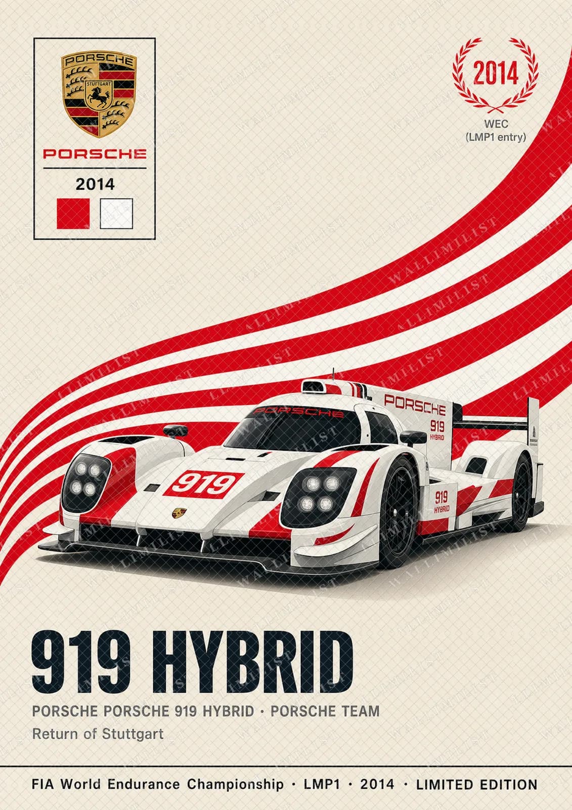 Actual watermarked print of 919 HYBRID — Porsche Team